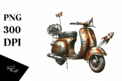 Vintage Rusted Scooter Stars | Sublimation Clipart Product Image 3