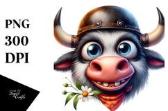 Expressionate Ox with Biker Hat | Sublimation | Clipart Product Image 1
