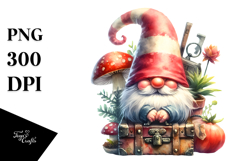 Watercolor Retro Funny Gnome, Transparent PNG Product Image 1