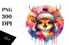 Vibrant Funny Deer Portrait | Sublimation Clipart Product Image 1