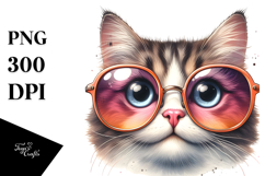 Funny Cat with Crazy Face PNG Product Image 1