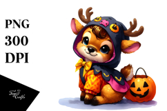 Cute Baby Elk Dressed for Halloween | Sublimation | Clipart Product Image 1