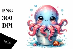 Colorful Octopus in Bucket Clipart Product Image 3