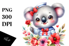 Colorful Baby Koala Sailor Suit | Clipart Product Image 1