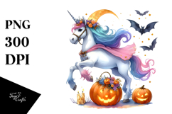 Unicorn Dressed for Halloween | Sublimation | Clipart Product Image 1