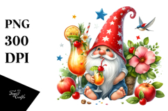 Whimsical Gnome Drinking Cocktail in Summer Clothes, Product Image 1