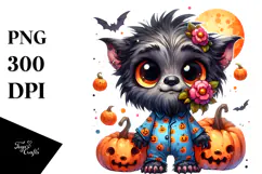 Funny Werewolf in Pajamas PNG Product Image 1