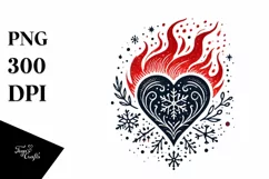 Simple Vintage Hand Drawn Heart PNG Product Image 1