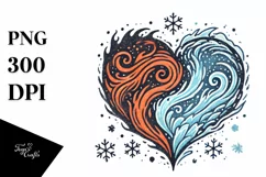 Vintage Hand Drawn Heart, PNG Product Image 1