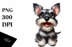 Watercolor Funny Enthusiastic Miniature Schnauzer Product Image 3