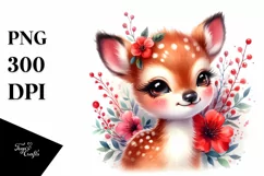 Colorful Small Baby Deer with Red Flowers Product Image 3