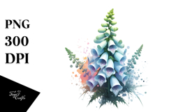 Foxglove with Watercolor Splash, PNG Product Image 1