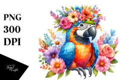 Cute Macaw Vibrant Colors Sitting | Clipart Product Image 1