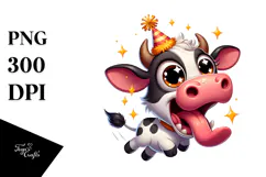 Sassy Cow with Party Hat.png Product Image 1