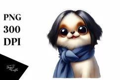 Funny Japanese Chin Flowers Clipart Product Image 3