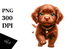 Baby Chesapeake Bay Retriever with Crazy Eyes, Watercolor Product Image 1