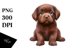Baby Chesapeake Bay Retriever with Crazy Eyes, Watercolor Product Image 1