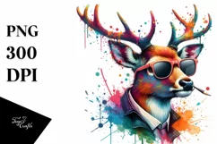 Colorful Quirky Deer Sunglasses | Clipart Product Image 3
