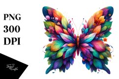 Abstract Vibrant Butterfly PNG Product Image 3