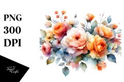 Abstract Colorful Roses Frame | Sublimation Clipart Product Image 1