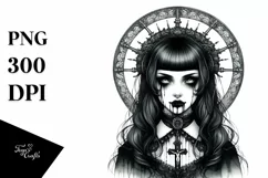 Detailed Gothic Girl PNG Product Image 3
