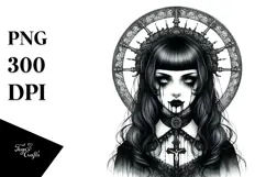 Detailed Gothic Girl PNG Product Image 1