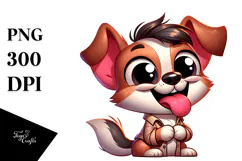 Ridiculously Cute Cartoon Dog with Mischievous Grin, Product Image 1