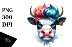 Angry Funny Cow PNG Product Image 1
