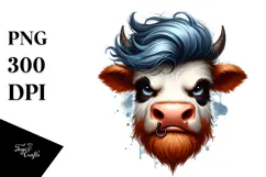 Angry Funny Cow PNG Product Image 1