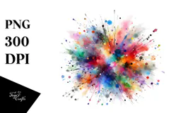 Colorful Brushstroke Watercolor PNG Product Image 1