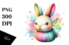 Colorful Bunny Wood PNG Product Image 1