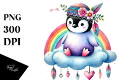 Adorned Boho Penguin Watercolour Painting Product Image 1