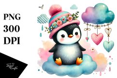 Adorned Boho Penguin Watercolour Illustration Product Image 1
