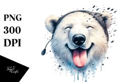 Funny Polar Bear Portrait Tongue Out | Clipart Product Image 3