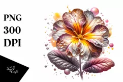 Shiny Detailed Primrose Watercolor | Clipart Product Image 3