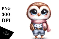 Sublimation Caricature-Like Baby Owl Standing Up Product Image 1