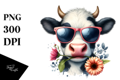 Funny Cow with Angry Face PNG Product Image 1