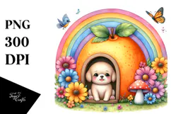 Dog House Rainbow Mushroom | Clipart Product Image 1