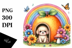 Dog House Rainbow Mushroom | Clipart Product Image 1