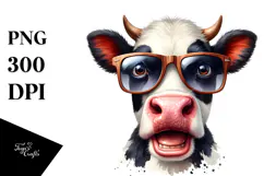 Cow with Sunglasses, Transparent PNG Product Image 1