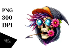 Funny Grim Reaper with Flower.png Product Image 1