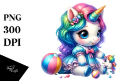 Cute Baby Unicorn PNG Product Image 1