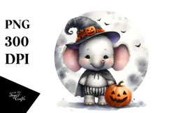 Cute Halloween Baby Elephant PNG Product Image 1