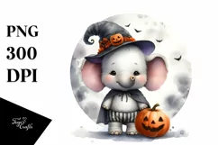 Cute Halloween Baby Elephant PNG Product Image 1