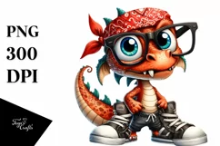 Funny Dragon Portrait with es, Transparent PNG Product Image 1
