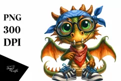 Funny Dragon Portrait with es, Transparent PNG Product Image 1