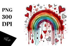 Paintbrush Style Heart with Wings PNG Product Image 1