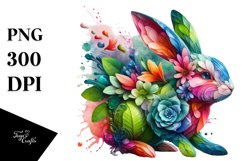 Abstract Vibrant Bunny PNG Product Image 3