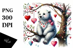 Adorned Polar Bear Watercolour Painting Product Image 1
