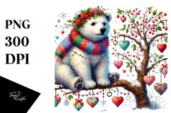 Adorned Polar Bear Watercolour Drawing Product Image 1